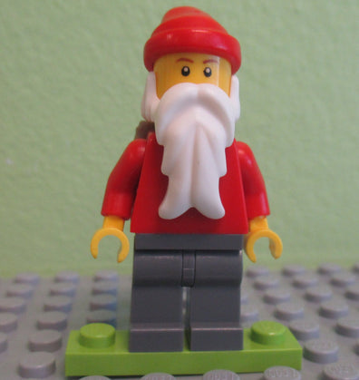 LEGO Minifigure-Santa, Dark Bluish Gray Legs, Backpack Open-Holiday / Christmas-HOL011-Creative Brick Builders